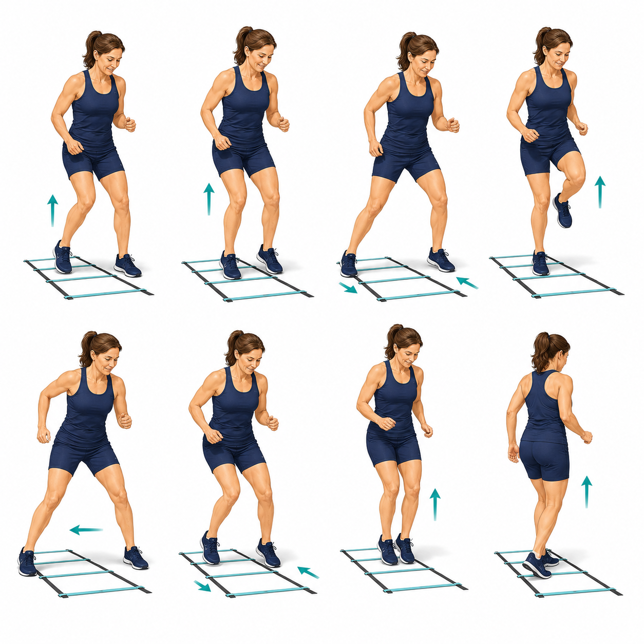 Agility Ladder Drills exercise illustration