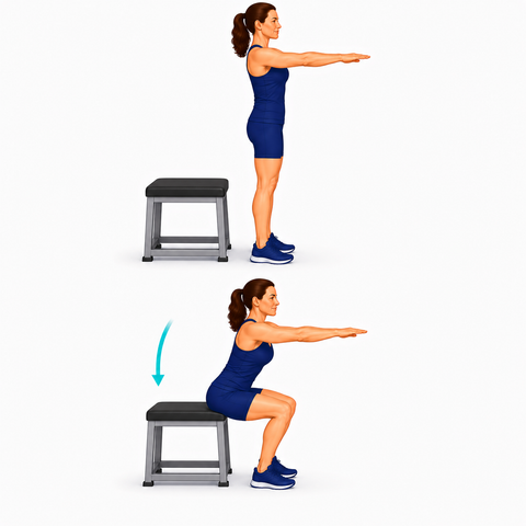 Box Squats exercise illustration