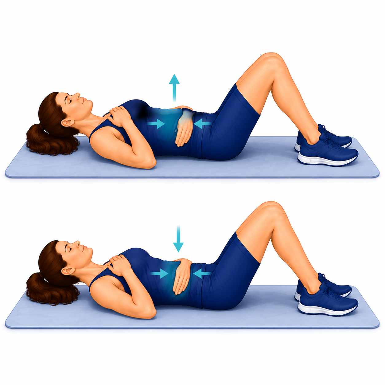 Diaphragmatic Breathing exercise illustration