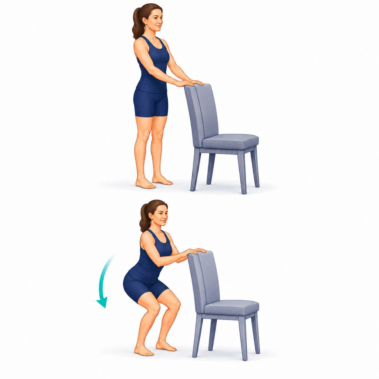 Mini Squats exercise illustration