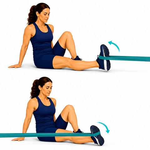 Resistance Band Ankle Eversion & Inversion exercise illustration