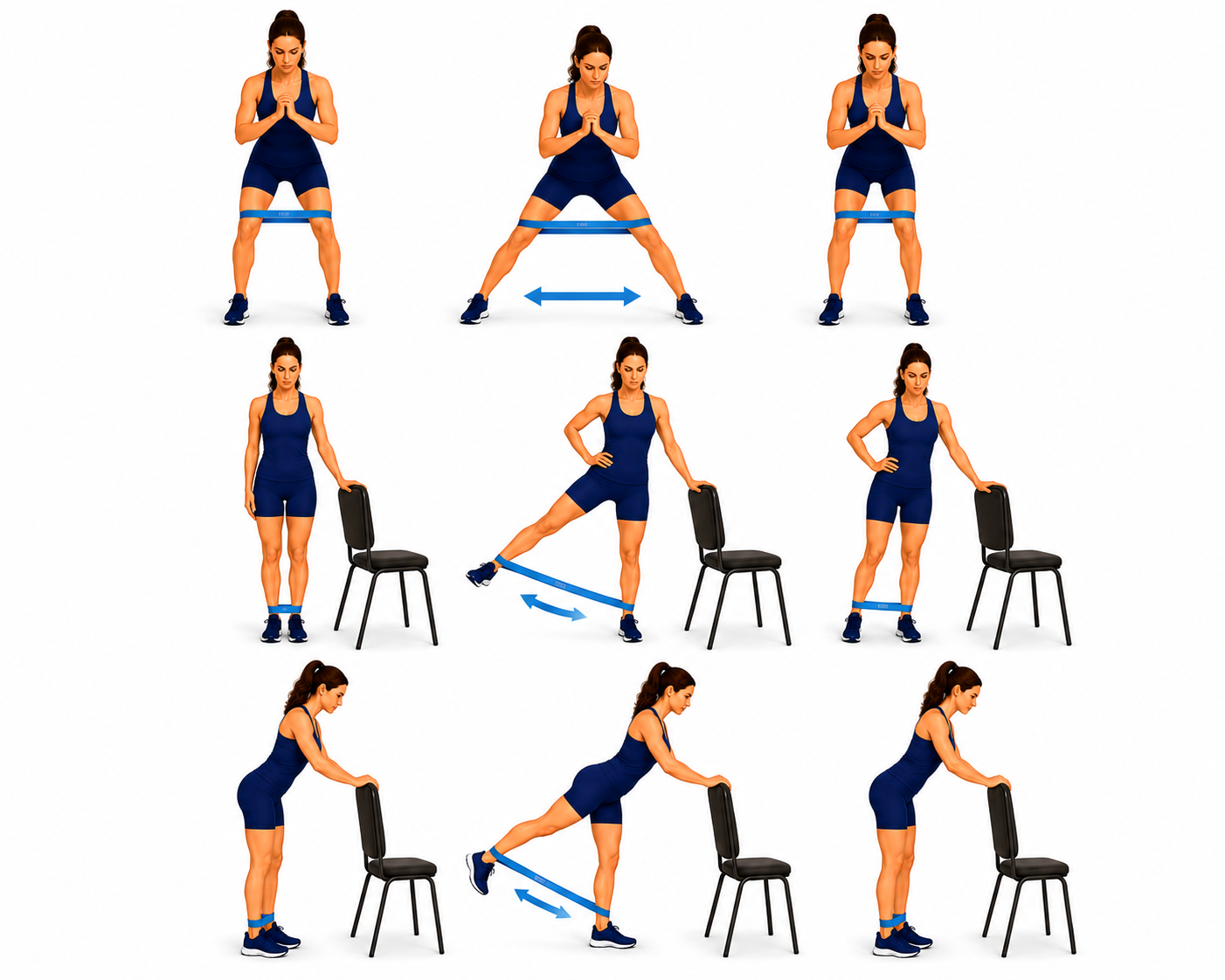 Resistance Band Hip Strengthening exercise illustration