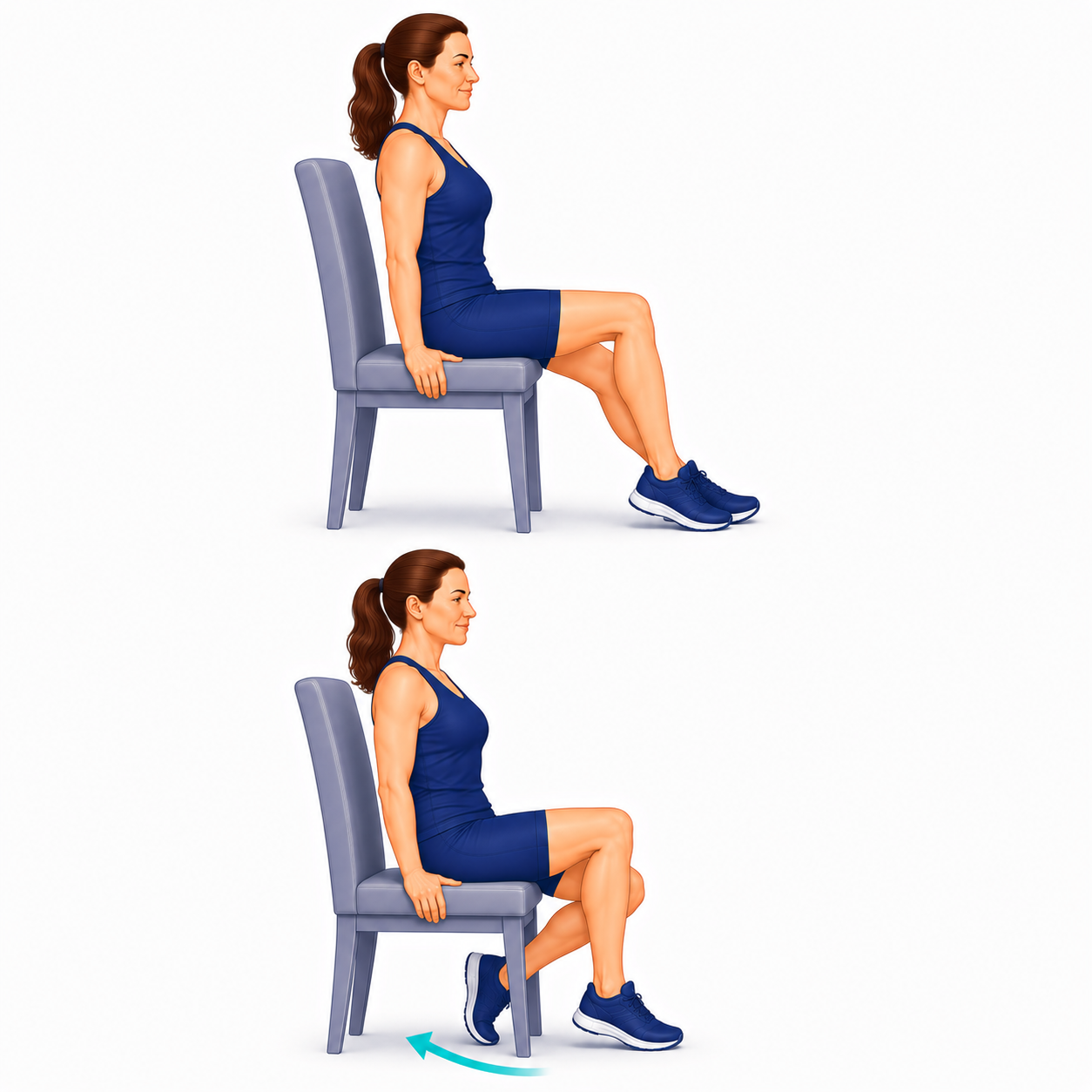 Seated Assisted Knee Bend exercise illustration