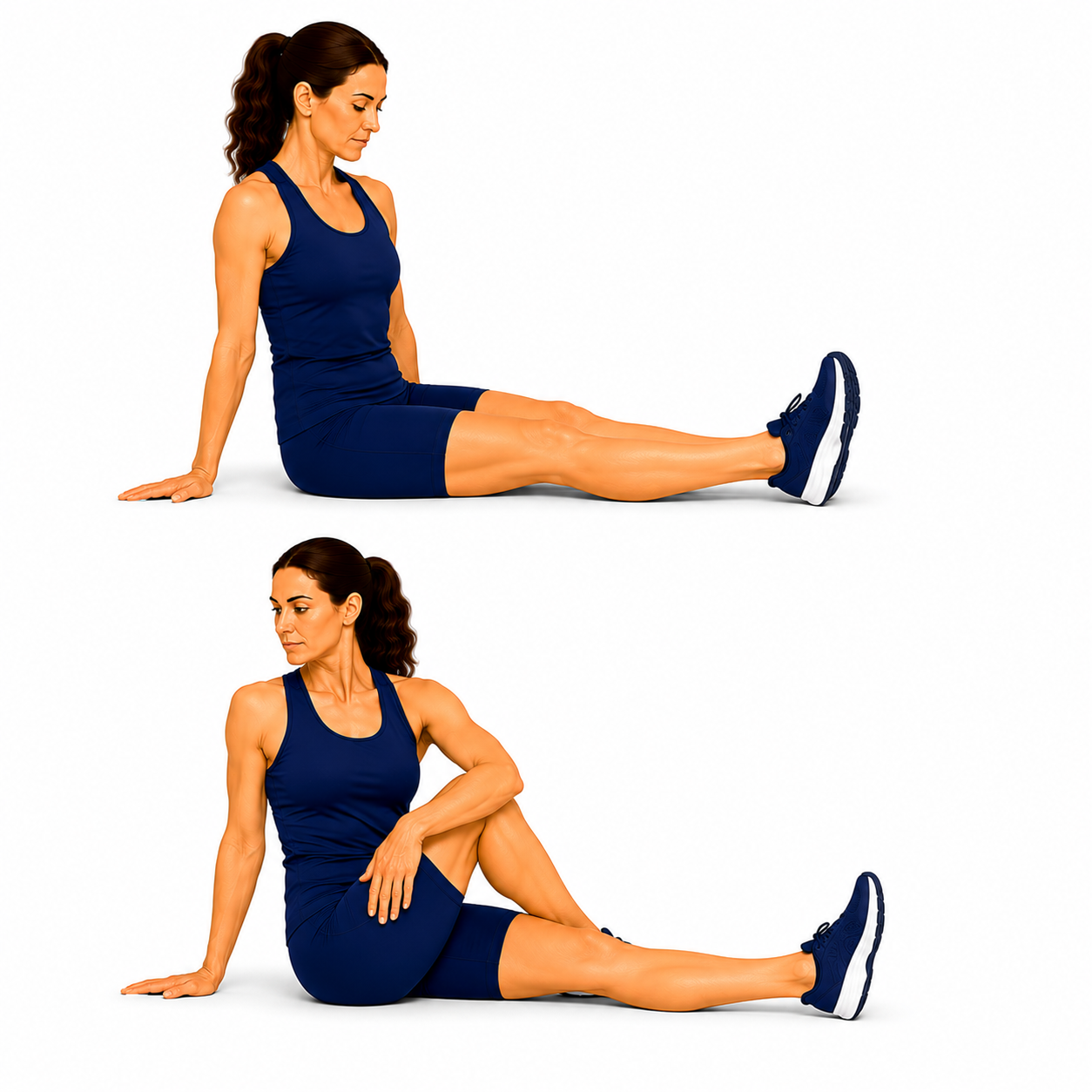 Seated Rotation Stretch exercise illustration