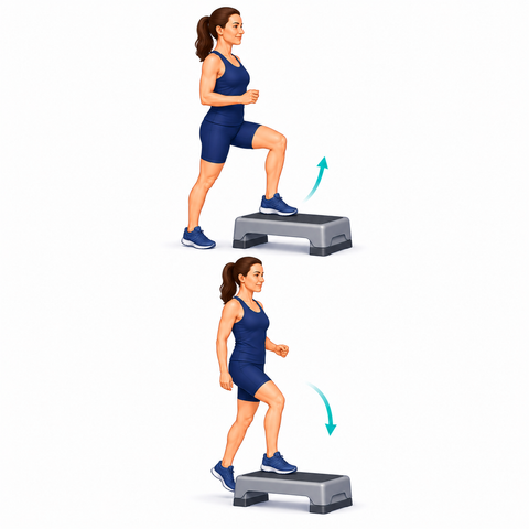 Step-Ups & Step-Downs exercise illustration