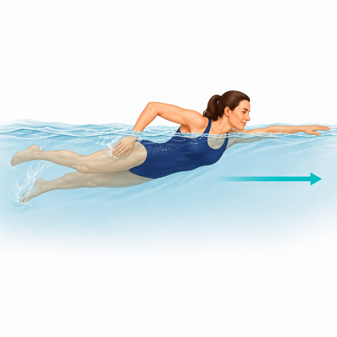 Swimming exercise illustration